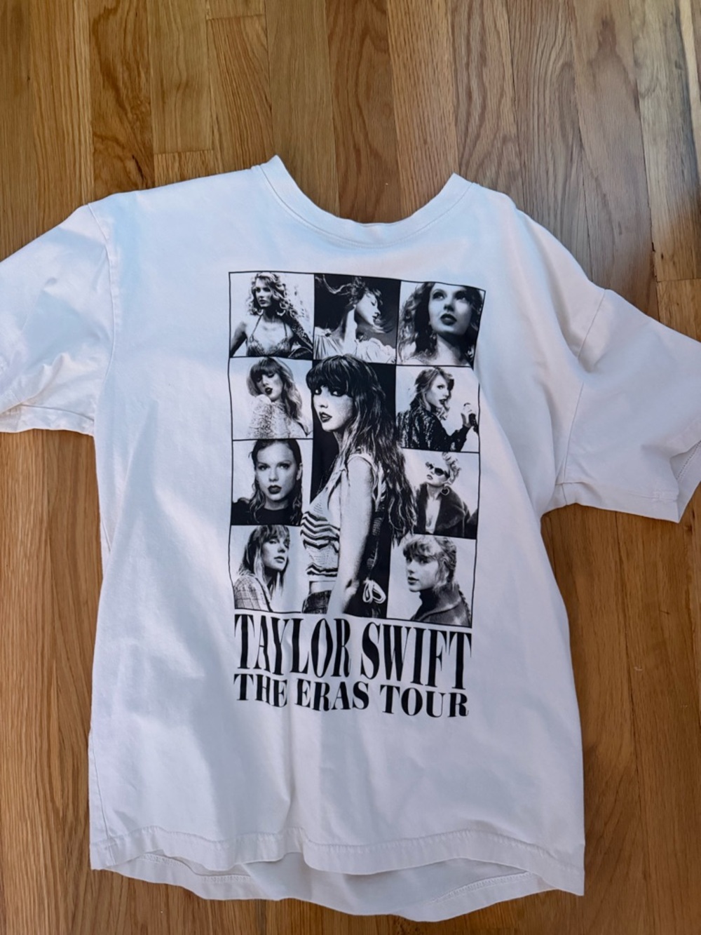 Taylor Swift White Short Sleeve Eras Tour Photo Collage Tee